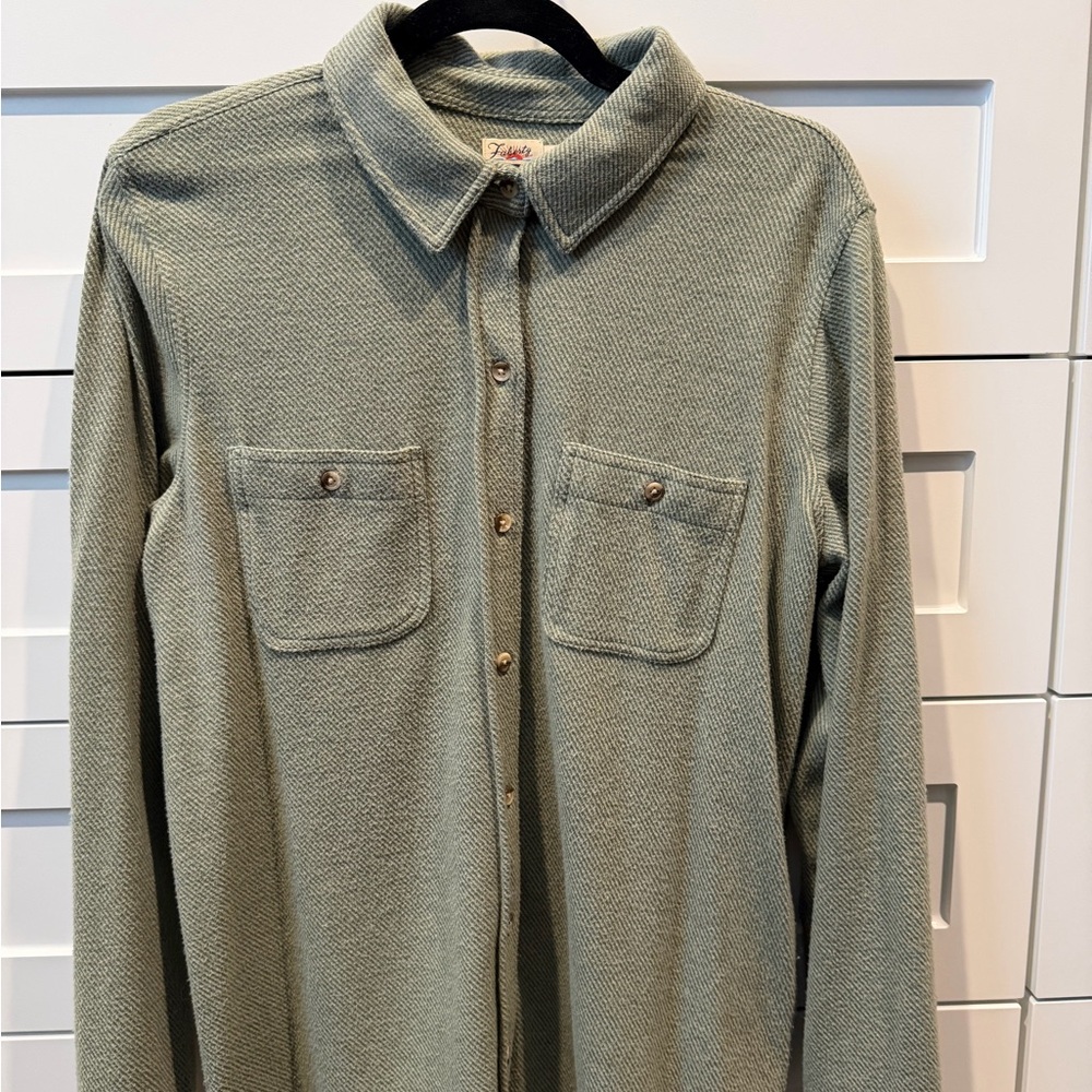 Faherty Green Button Down Shirt